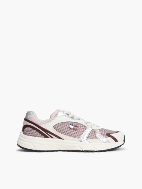 Multi Logo Mixed Texture Sneakers  Women