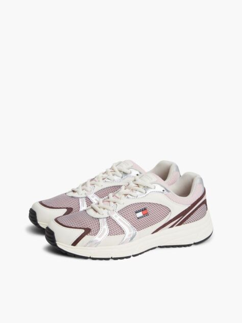 Multi Logo Mixed Texture Sneakers  Women