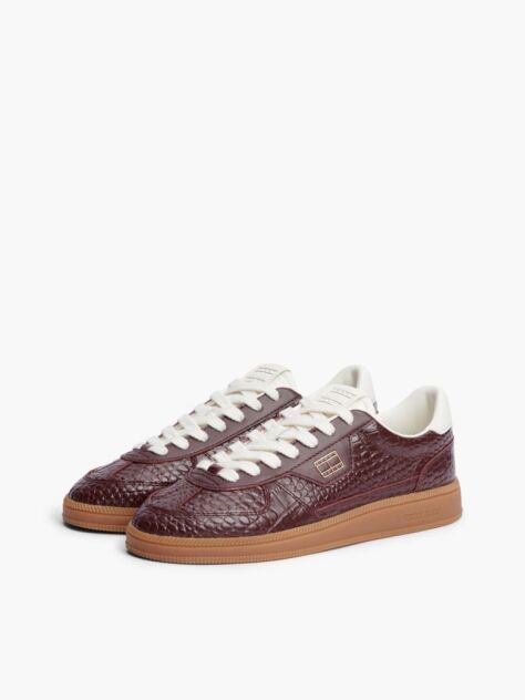 Κόκκινο The Greenwich Δερμάτινα Sneakers Με Croco Σχέδιο  Γυναίκες