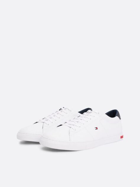 White Essential Leather Vulcanised Trainers  Men