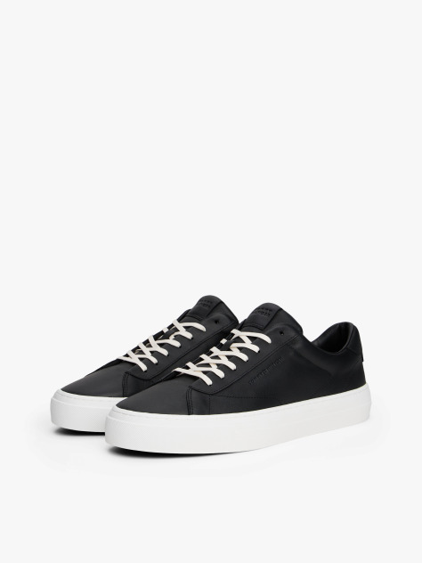 Μαύρο Δερμάτινα Sneakers  Άνδρες