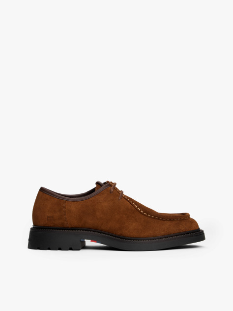 Brown Lightweight Suede Moc Toe Shoes  Men