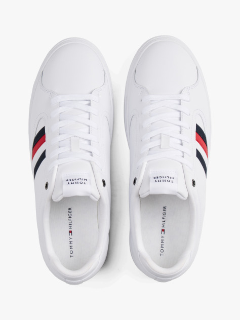 White Icon Signature Tape Court Trainers  Men