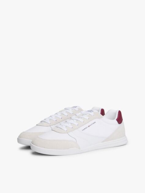 White Lightweight Sneakers With Leather  Men