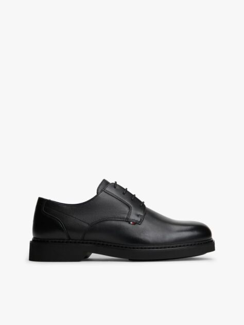 Black Ultra Lightweight Leather Derby Shoes  Men