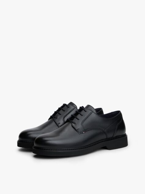 Black Ultra Lightweight Leather Derby Shoes  Men