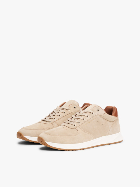 Beige Suede Hybrid Trainers  Men