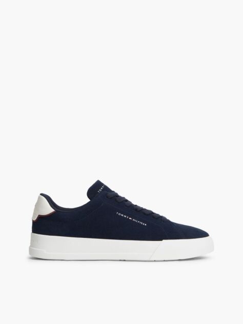 Μπλε Σουέτ Sneakers Με Ανάγλυφο Λογότυπο  Άνδρες