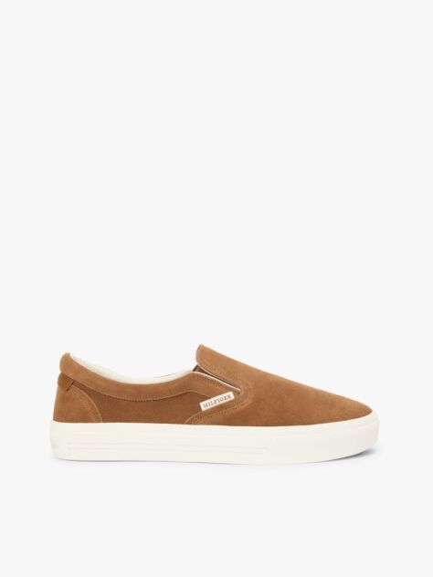 Brown Suede Slip-on Cupsole Trainers  Men