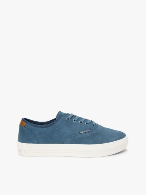 Blue Suede Hilfiger Monotype Cupsole Trainers  Men