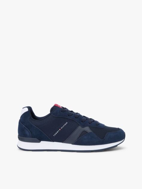 Blue Mixed Texture Cleat Ripstop Trainers  Men
