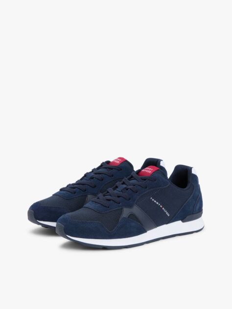 Blue Mixed Texture Cleat Ripstop Trainers  Men