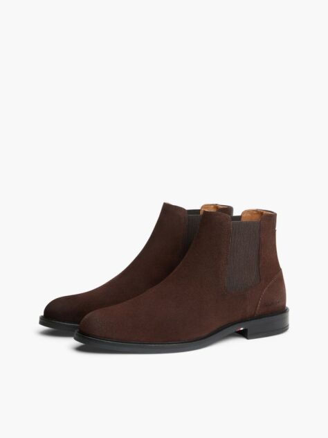 Brown Suede Rubberised Flag Chelsea Boots  Men