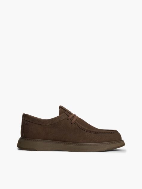 Καφέ Δερμάτινα Δετά Loafers Με Moc Μύτη  Άνδρες
