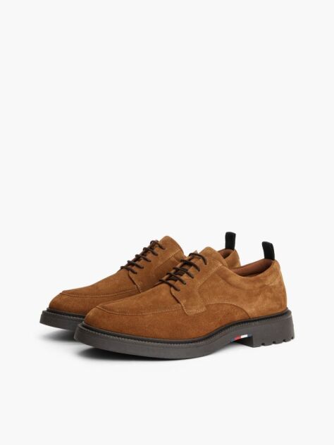 Brown Suede Lace-Up Derby Shoes  Men