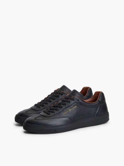 Μαύρο Δερμάτινα Sneakers  Άνδρες