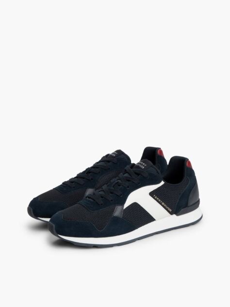 Μπλε Sneakers Με Μίξη Υφών Και Λογότυπο  Άνδρες