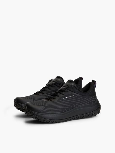 Black Outdoor Jacquard Knit Sneakers  Men