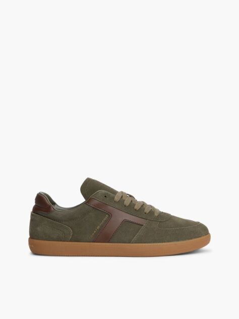 Πράσινο Σουέτ Sneakers Με Υφασμάτινα Πάνελ  Άνδρες