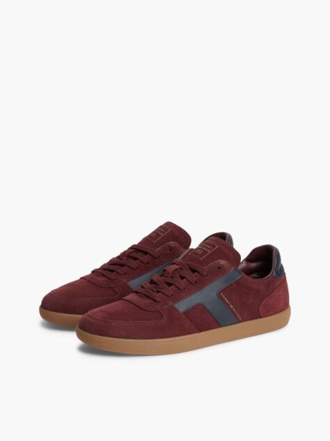 Κόκκινο Σουέτ Sneakers Με Υφασμάτινα Πάνελ  Άνδρες