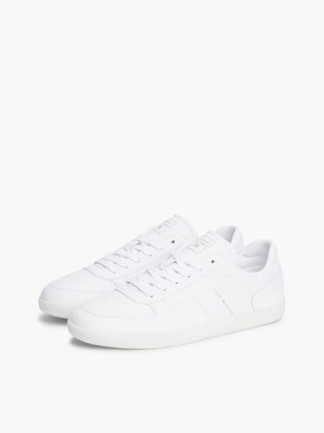 Άσπρο Δερμάτινα Sneakers Με Λογότυπο  Άνδρες