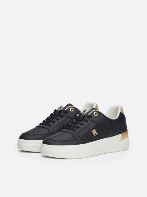 Black TH Monogram Chunky Court Trainers  Women