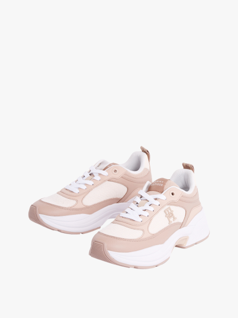 Multi Δερμάτινα Chunky Sneakers Με Μίξη Υφών  Γυναίκες