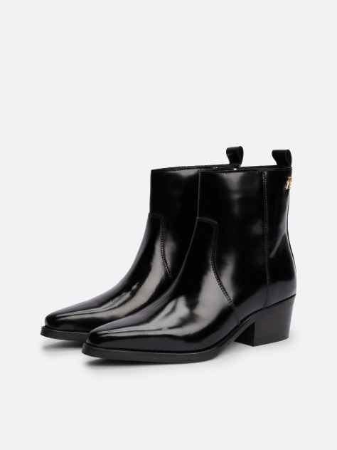Black Leather Cowboy Boots  Women