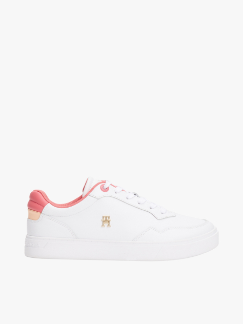 White Leather Colour Pop Court Trainers  Women