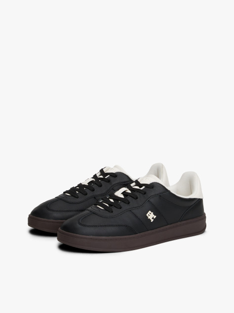 Black Heritage Shiny Leather Trainers  Women