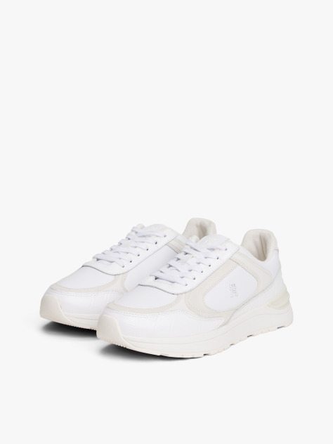 Άσπρο Δερμάτινα TH Monogram Sneakers  Γυναίκες