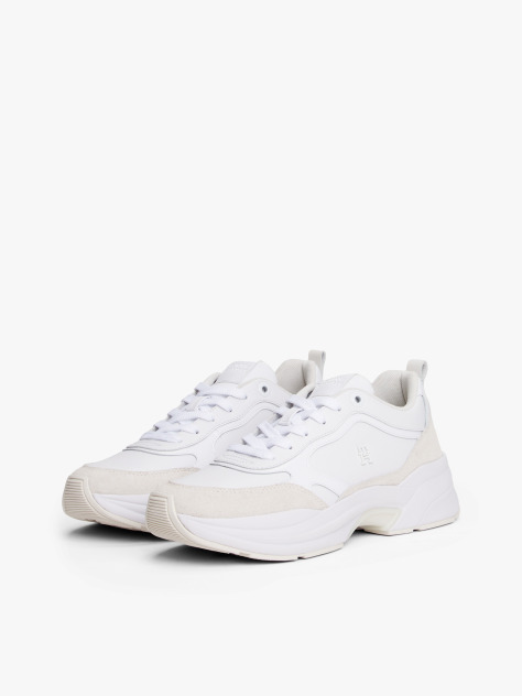 Άσπρο Δερμάτινα Chunky Sneakers  Γυναίκες
