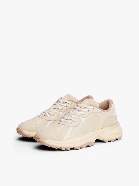 Beige Leather TH Monogram Cleat Trainers  Women