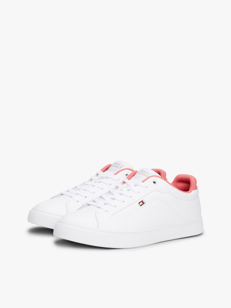 Άσπρο Δερμάτινα Sneakers Με Colour-Pop Λεπτομέρειες  Γυναίκες