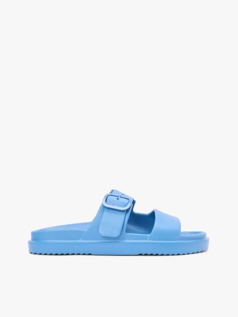 Blue Double Strap Enamel Flag Lightweight Sandals  Women