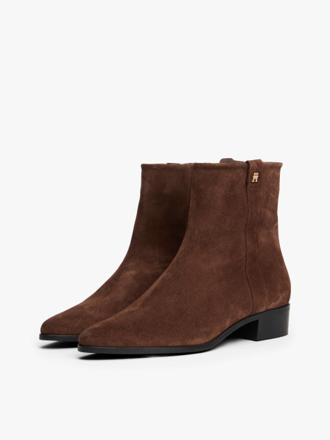 Brown Suede Pointed Toe Ankle Boots  Women