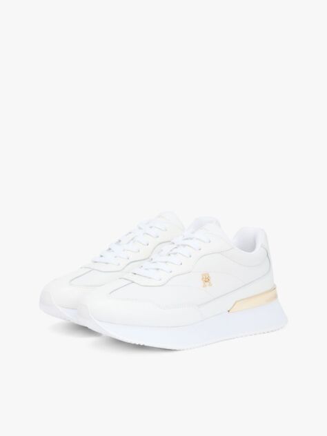 White Leather TH Monogram Sneakers  Women
