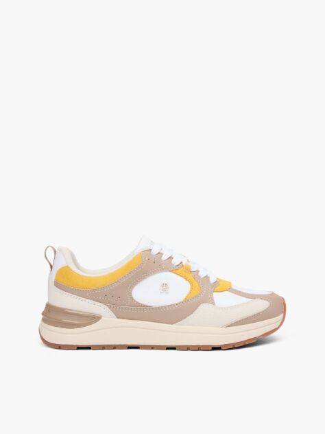 Multi TH Monogram Leather Mixed Texture Trainers  Women