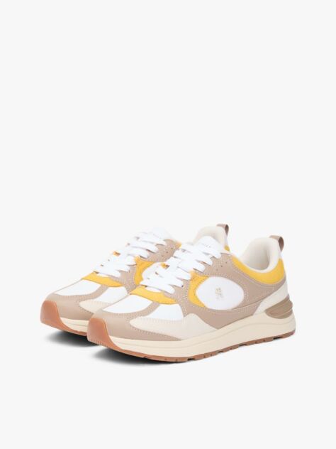 Multi TH Monogram Leather Mixed Texture Trainers  Women