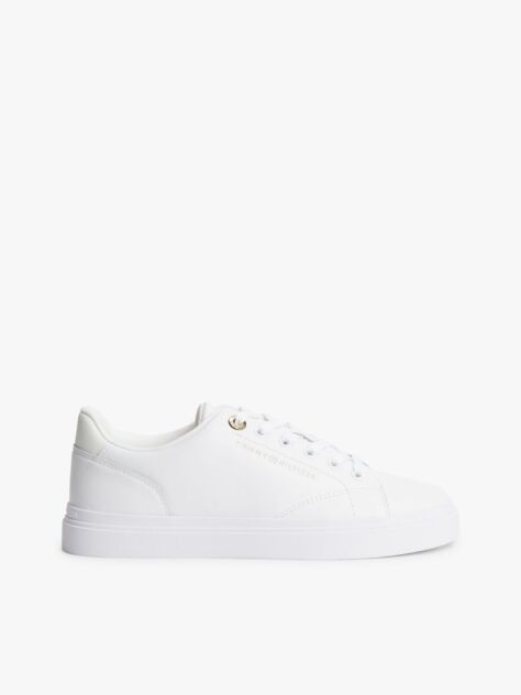 Άσπρο Δερμάτινα Sneakers Με Λογότυπο  Γυναίκες