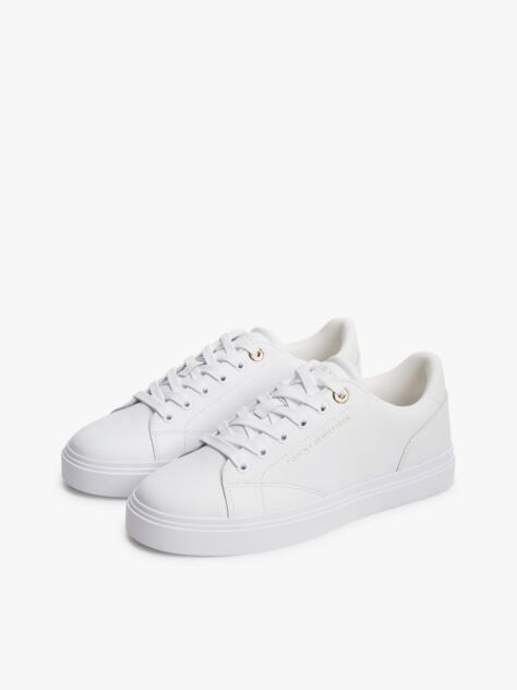 Άσπρο Δερμάτινα Sneakers Με Λογότυπο  Γυναίκες