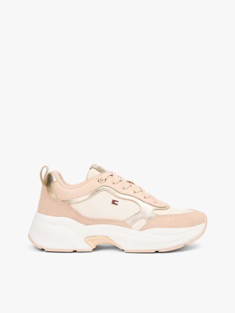 Multi Metallic Leather Chunky Trainers  Women