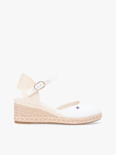 White Canvas Wedge Espadrilles  Women