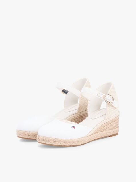 White Canvas Wedge Espadrilles  Women