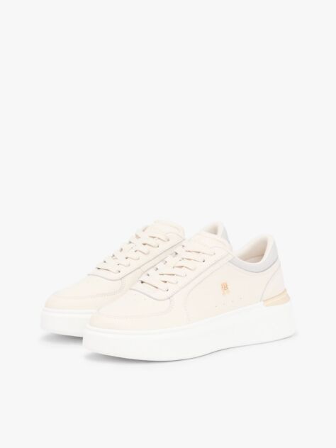 Multi Metallic Heel Leather Platform Trainers  Women