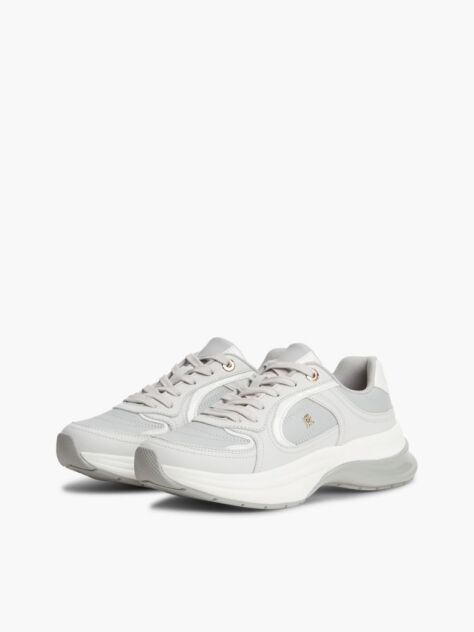 Γκρι Δερμάτινα Sneakers Με Μονόγραμμα TH  Γυναίκες