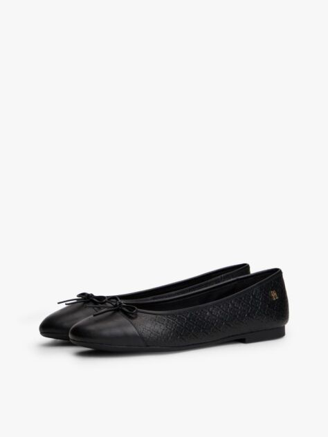 Black TH Monogram Embossed Ballerinas  Women