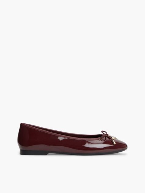 Red Patent Leather Padlock Charm Ballerinas  Women