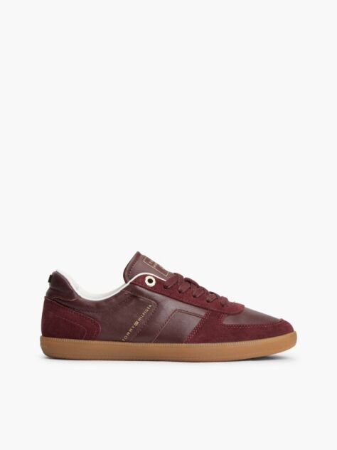 Κόκκινο Δερμάτινα Sneakers Με Μίξη Υφών  Γυναίκες