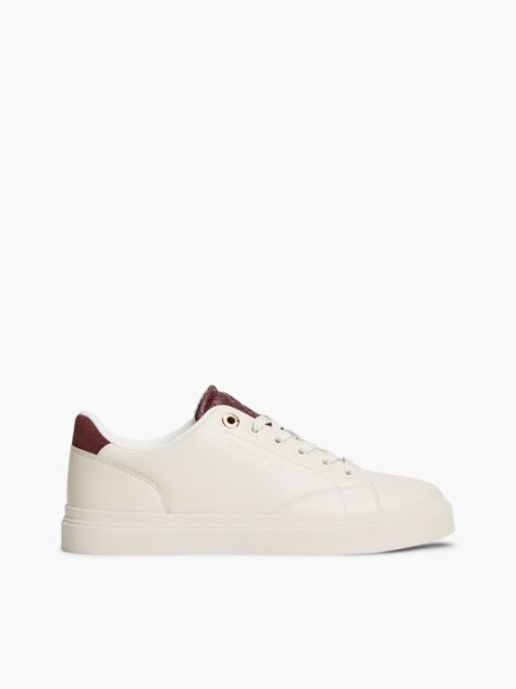 Beige TH Monogram Leather Cupsole Sneakers  Women